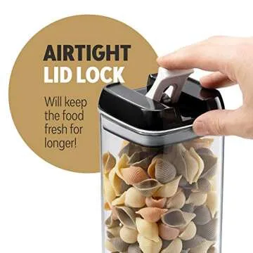 Seseno 7 Pack Airtight Food Storage Container Set - Kitchen & Pantry Organization Containers - Labels & Chalk Marker - BPA Free Clear Plastic Kitchen and Pantry Organization Containers