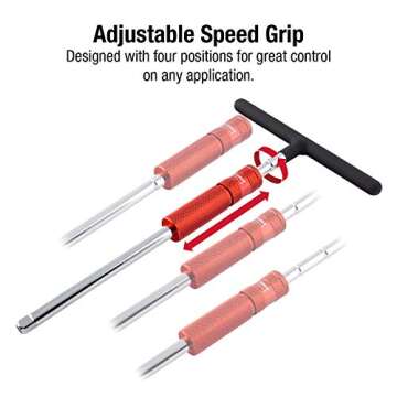 SUNEX TOOLS 9727 1/4-Inch and 3/8-Inch Drive Adjustable T-Handle Speed Wrench Set, 2-Piece