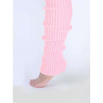 Milumia Women's Cute Ribbed Knit Leg Warmers in Light Pink