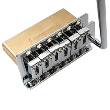 Musiclily Pro 52.5mm Modern 6-Screw Tremolo Bridge 36mm Solid Brass Block for Squier Strat Style Electric Guitar, Chrome