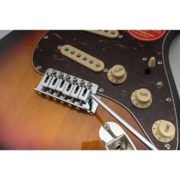 Musiclily Pro 52.5mm Modern 6-Screw Tremolo Bridge 36mm Solid Brass Block for Squier Strat Style Electric Guitar, Chrome