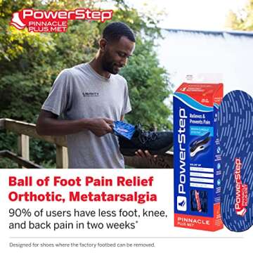 PowerStep Pinnacle Plus Orthotics for Foot Pain Relief