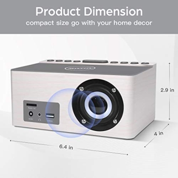 ANJANK 3-in-1 Wooden Digital Alarm Clock with FM Radio