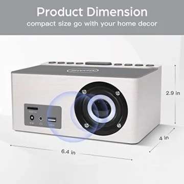 ANJANK 3-in-1 Wooden Digital Alarm Clock with FM Radio