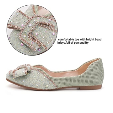 Rhinestone Ballet Flats for Weddings & Casual Events