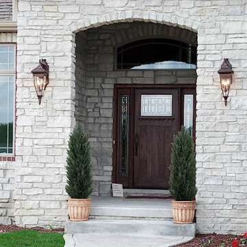 THE BLOOM TIMES 2 Pack 4ft Topiary Trees Artificial Outdoor Cedar Pine 4 Foot Fake Outdoor Plants Potted UV Rated Faux Bushes and Shrubs for Front Porch Patio Outdoor Decor Set of 2