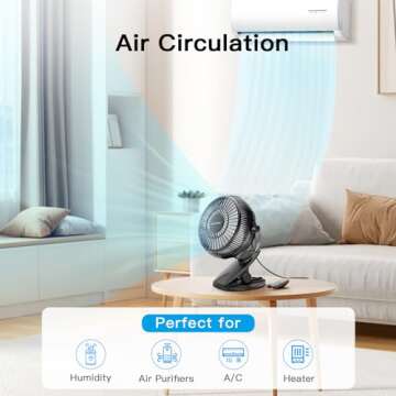 KEYNICE USB Desk Fan - Compact, Clip-On, 2 Speed Cooling