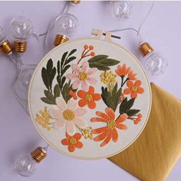 Bonroy Beginner Embroidery Kit - 4 Sets for Easy Crafting