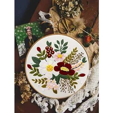 Bonroy Beginner Embroidery Kit - 4 Sets for Easy Crafting