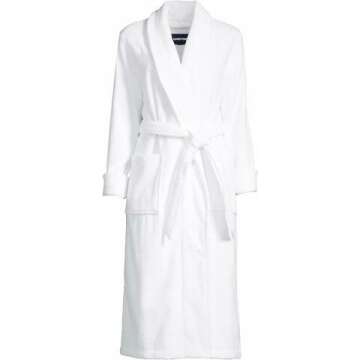 Lands' End Women's Long Sleeve Spa Bath Robe - Cozy Comfort