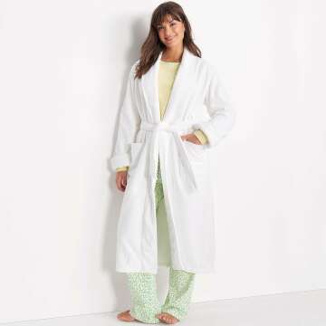 Lands' End Cozy Long Sleeve Spa Bath Robe for Women