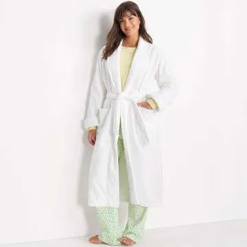 Lands' End Cozy Long Sleeve Spa Bath Robe for Women