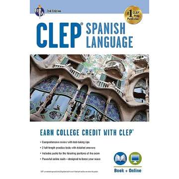 CLEP® Spanish Language: Levels 1 and 2 (Book + Online) (CLEP Test Preparation) (English and Spanish...