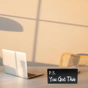 Ps You Got This Sign, Black Office Decor, Motivational Desk Decor, Encouragement Gifts for Women Men, Office Gift for Colleague Boss, Cute Aesthetic Cubicle Shelf Decor