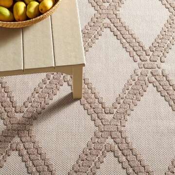 SAFAVIEH Martha Stewart x Outdoor Collection Area Rug - 8' x 10', Beige & Brown, Indoor/Outdoor & Washable, Ideal for Patio, Backyard, Mudroom (MSRO226B-8)