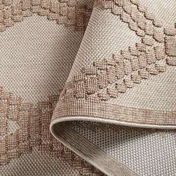 SAFAVIEH Martha Stewart x Outdoor Collection Area Rug - 8' x 10', Beige & Brown, Indoor/Outdoor & Washable, Ideal for Patio, Backyard, Mudroom (MSRO226B-8)