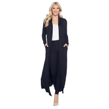 Isaac Liev Women's Maxi Cardigan – Casual Long Flowy Open Front Floor Length Drape Lightweight Dus...