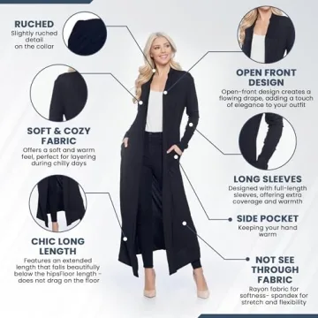 Stylish Isaac Liev Women's Maxi Cardigan for Every Occasion