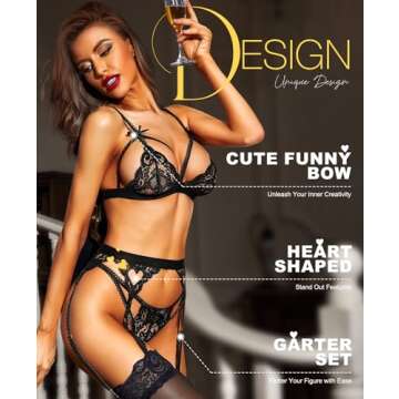 RSLOVE Women’s Lace Garter Lingerie Set for Romance