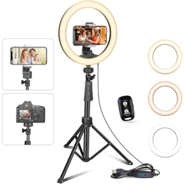UBeesize LED Ring Light with Adjustable Tripod Stand