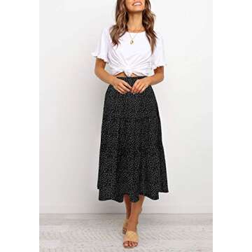 MEROKEETY Stylish High Waist Midi Skirt for Women