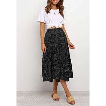 MEROKEETY Stylish High Waist Midi Skirt for Women