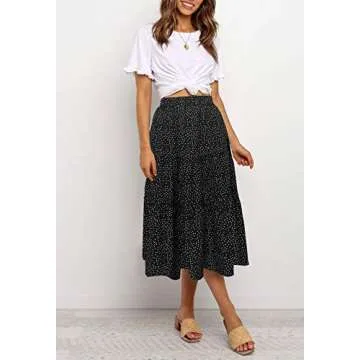 MEROKEETY Stylish High Waist Midi Skirt for Women
