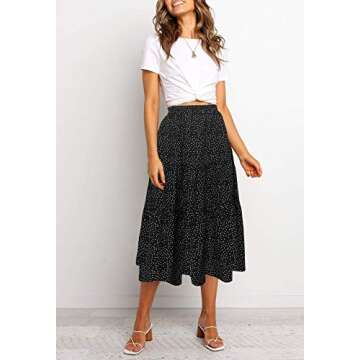 MEROKEETY Stylish High Waist Midi Skirt for Women