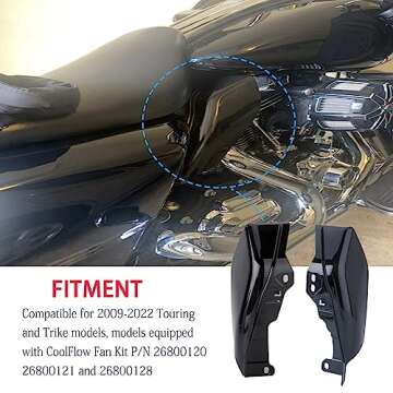 Mid Frame Air Deflector Harley Davidson Heat Shield Deflector Compatible for Harley Touring Electra Glide/Street Glide/Road Glide/Tri Glide/Road King 2009-2023