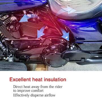 Mid Frame Air Deflector Harley Davidson Heat Shield Deflector Compatible for Harley Touring Electra Glide/Street Glide/Road Glide/Tri Glide/Road King 2009-2023