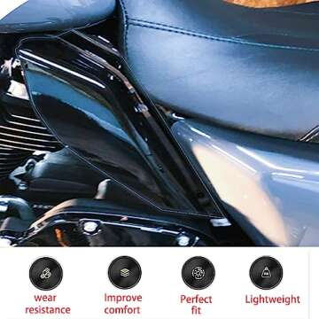 Mid Frame Air Deflector Harley Davidson Heat Shield Deflector Compatible for Harley Touring Electra Glide/Street Glide/Road Glide/Tri Glide/Road King 2009-2023