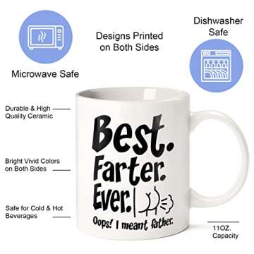 Fathers Day Funny Gifts for Dad Husband Him from Daughter Son Kids Wife - 11 OZ Ceramic Coffee Mug -...