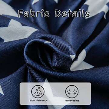 Baby Girl Fourth of July Outfit Toddler Girl Dress Stars Stripes Bow-Knot Independents Day Clothes Gifts Dark Blue 18-24 Months