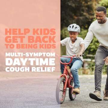 Genexa Kids' Multi-Symptom Cold & Flu Relief, Dye Free, 0% Artificial Additives, Children's Liquid Pain, Fever and Cough Medicine, for Kids 4-11, Delicious Organic Blueberry Flavor, 4 fl oz