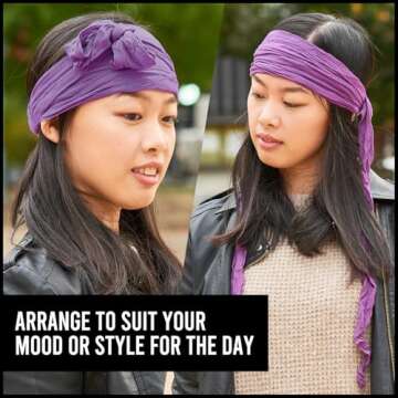 CHARM Womens Headband Boho Headwrap - Turban Head Wrap Festival Retro Hair Accessory Pirate Hairband Brown