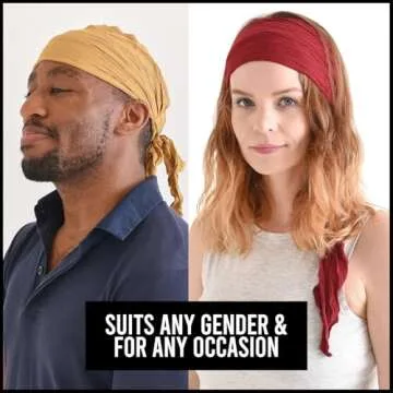 CHARM Womens Headband Boho Headwrap - Turban Head Wrap Festival Retro Hair Accessory Pirate Hairband Brown