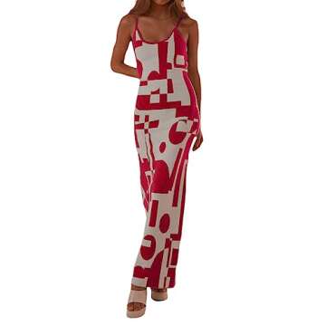 2022 Bodycon Dresses for Women Summer Knit Hollow Out Sexy Night Out Midi Maxi Dress Sleeveless Long...