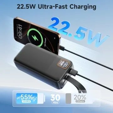 EnergyQC 42000mAh Portable Charger Fast Charging & Flashlight