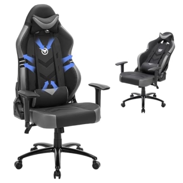 Big and Tall Gaming Chair 350lbs-Racing Computer Gamer Chair, Ergonomic Office PC Chair with Wide Se...