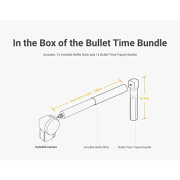 Insta360 Bullet Time Bundle Invisible Selfie Stick Handle with Fold Tripod Stand for X3 ONE X2 ONE RS