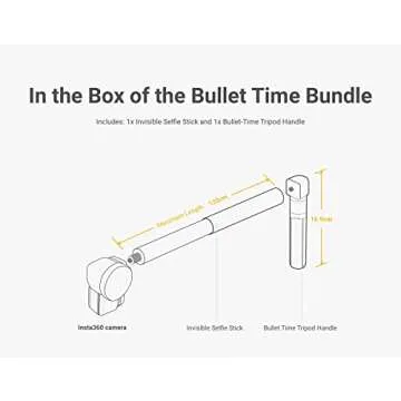 Insta360 Bullet Time Bundle Invisible Selfie Stick Handle with Fold Tripod Stand for X3 ONE X2 ONE RS
