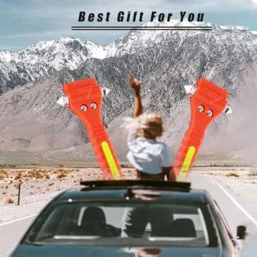 WONDER POINT Car Window Breaker, Safety Hammer - Emergency Escape Tool, Window Breaker Seatbelt Cutt...