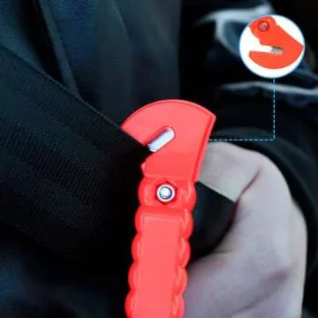 WONDER POINT Car Window Breaker, Safety Hammer - Emergency Escape Tool, Window Breaker Seatbelt Cutter, Life Saving Survival Kit With Light Reflective Tape(2-Pack)