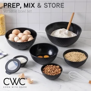 Nesting Bowls Set with Lids - 12 Piece Microwave Safe