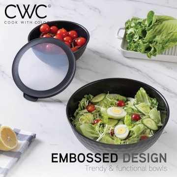 Nesting Bowls Set with Lids - 12 Piece Microwave Safe