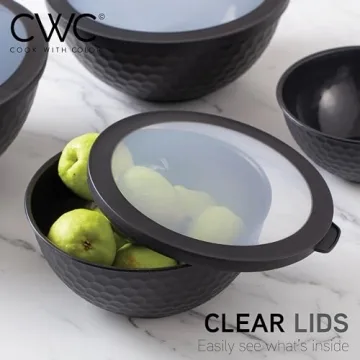 Nesting Bowls Set with Lids - 12 Piece Microwave Safe