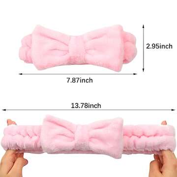 Semato 8 Pcs Pink Spa Headband for Washing Face and Makeup Bridesmaid Proposal Gifts for Women Coral...