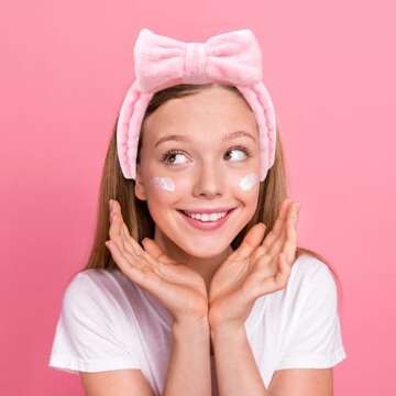 Semato 8 Pcs Pink Spa Headband for Washing Face and Makeup Bridesmaid Proposal Gifts for Women Coral Fleece Skincare Headbands Elastic Bow Head