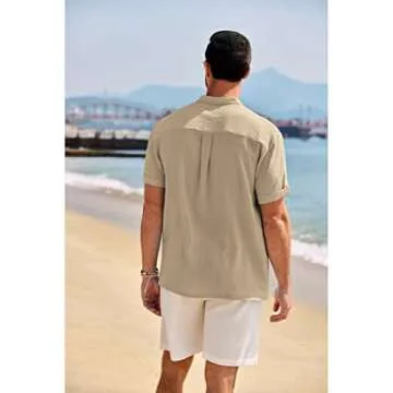 COOFANDY Men Henley Summer Shirt - Stylish Comfort