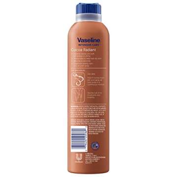 Vaseline Spray & Go Moisturizer Cocoa Radiant - Effortless Hydration 6.5 oz (4 Pack)
